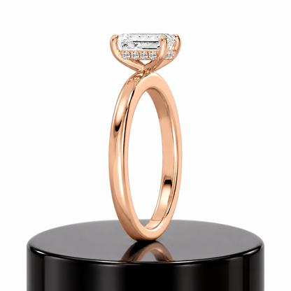 Emerald Hidden Halo Ring