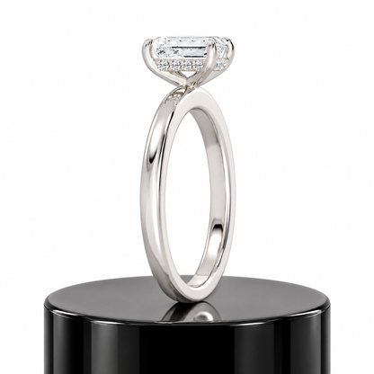 Emerald Hidden Halo Ring