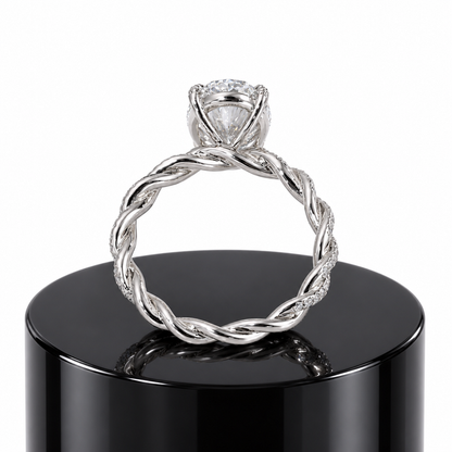 Oval Diamond Twisted Ring