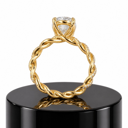 Oval Diamond Twisted Ring