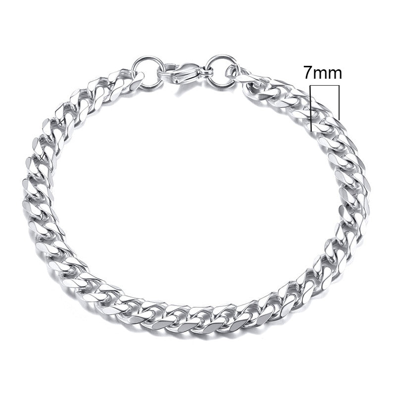 Cuban Link Bracelet 3mm - 7mm