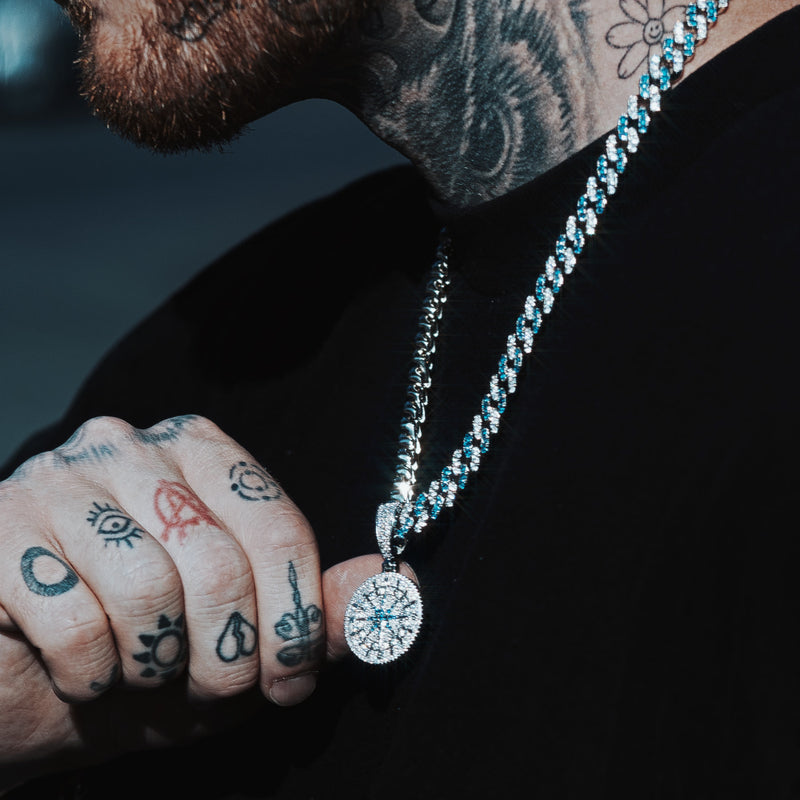 8mm Blue Diamond Cuban Chain