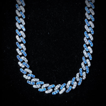 8mm Blue Diamond Cuban Chain